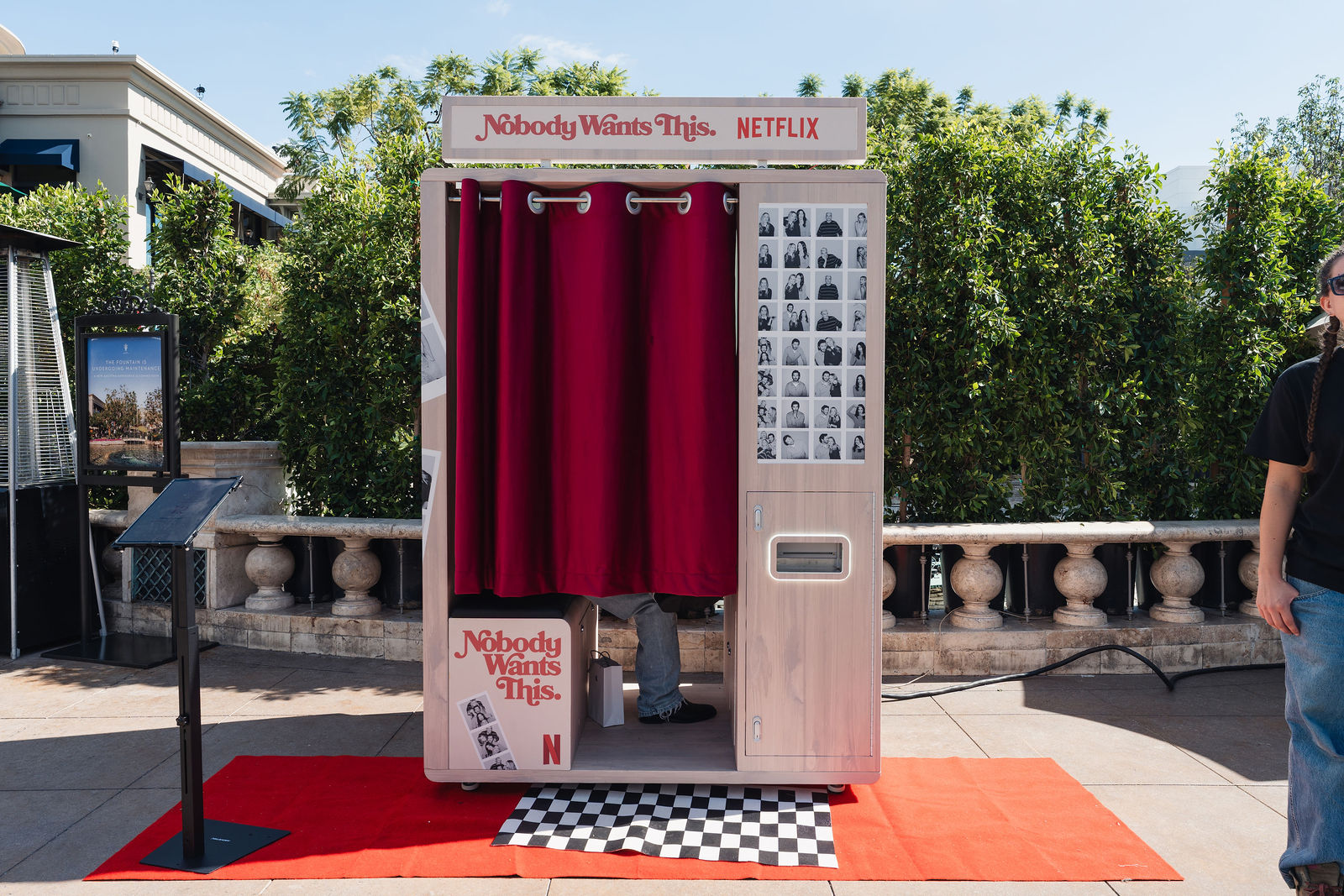 Custom-wrapped Nobody Wants This photo booth at The Grove, Los Angeles — photo 3