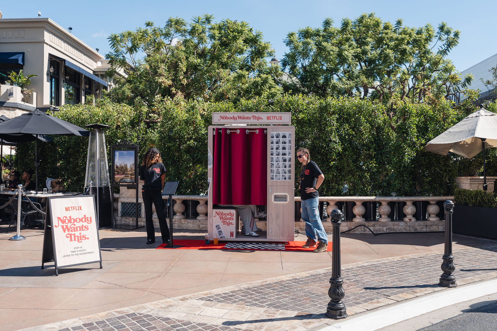 Custom-wrapped Nobody Wants This photo booth at The Grove, Los Angeles — photo 8