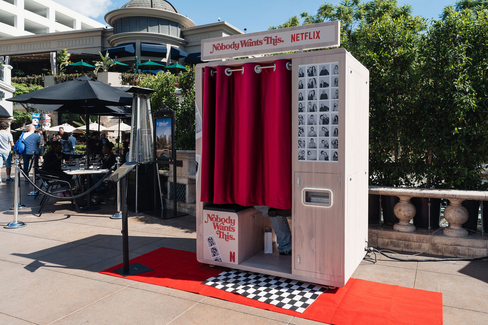 Custom-wrapped Nobody Wants This photo booth at The Grove, Los Angeles — photo 4